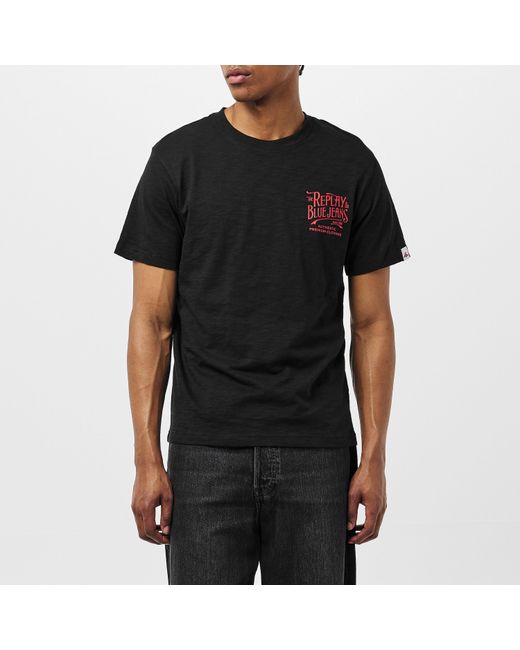 Replay Black Back Jeans T-Shirt for men