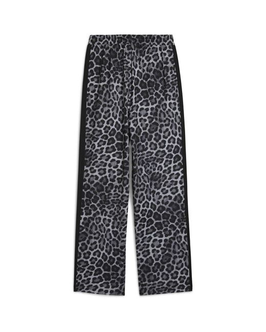 PUMA Black T7 Leo Luxe All Over Print Open Hem Joggers