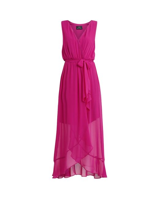 Gina Bacconi Pink Imogen Sleevless Wrap Dress