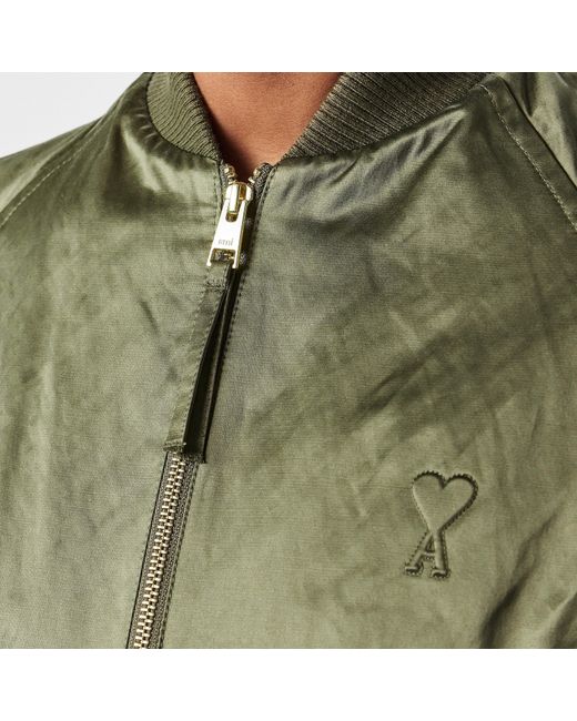 AMI Green De Coeur Bomber Jacket