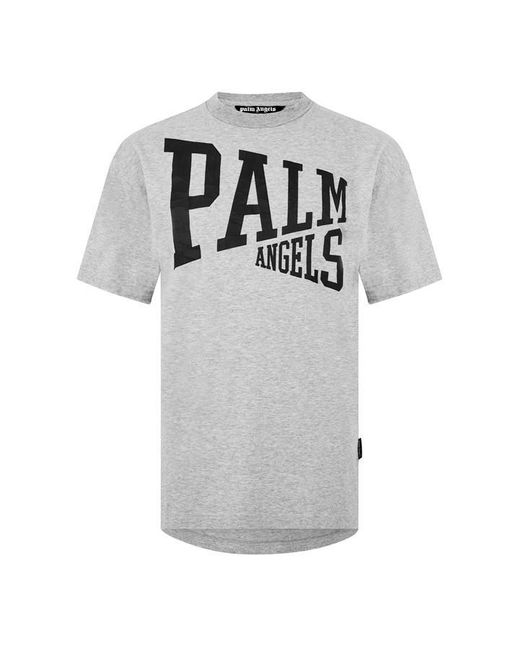 Palm Angels Gray Palm College Tee Sn34 for men