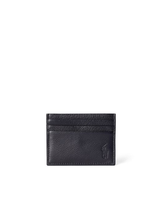 Polo Ralph Lauren Black Pebble Leather Card Holder for men