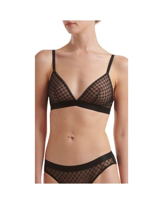 Wolford Black Sheer Lace Non-Wired Triangle Bralette
