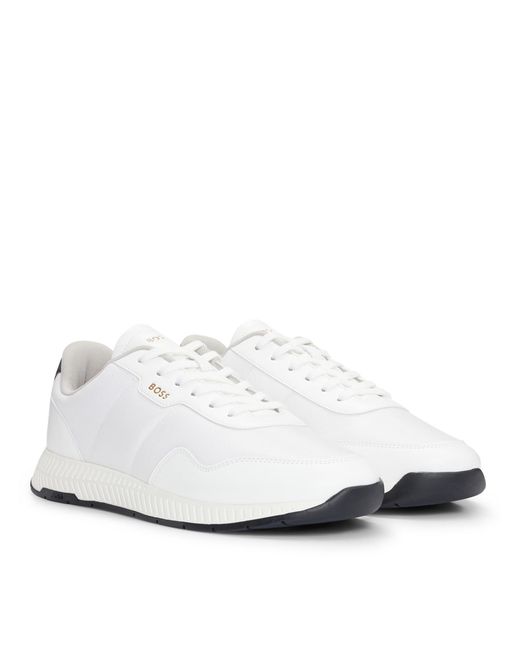 Boss White Titanium Runner Trainers for men