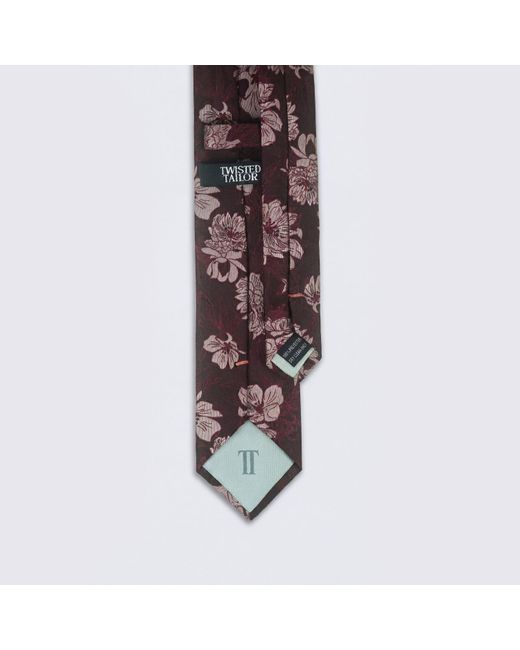 Twisted Tailor Purple Rafe Floral Tie for men
