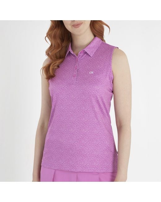 Calvin Klein Purple Sleeveless Performance Polo Shirt