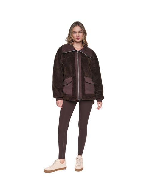 DKNY Brown Fnlnk Shrpa Jkt Ld64