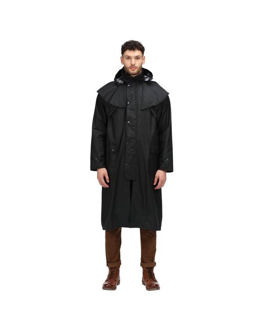 Regatta Black Cranbrook Wax Cotton Riding Quilted Jacket for men