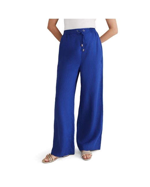 Phase Eight Blue Lolita Drawstring Linen Trouser