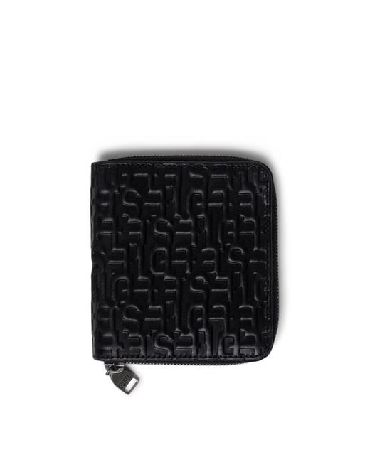 DIESEL Black Coin Zip Billfold Wallet for men