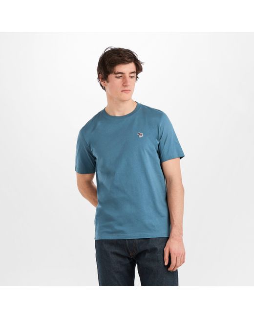 Paul Smith Blue Regular Fit Zebra Crew-Neck T-Shirt for men