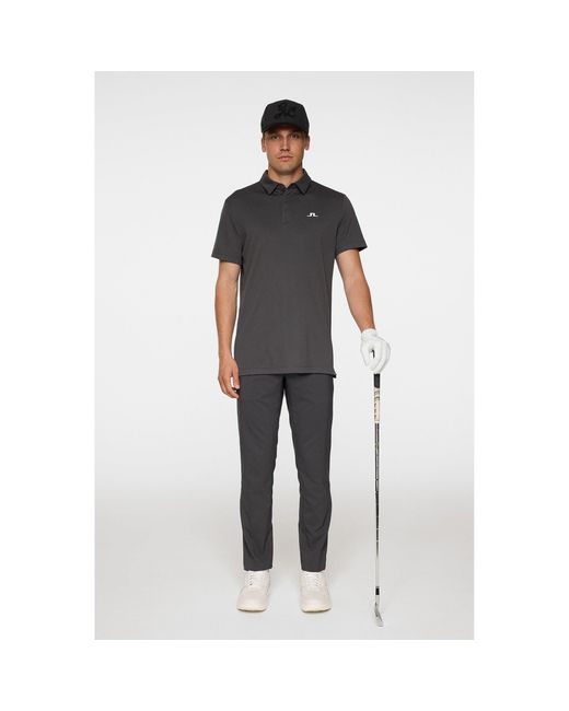 J.Lindeberg Black Short Sleeve Performance Polo Shirt for men