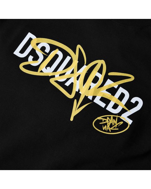 DSquared² Black Dsq Sig Logo Tee Sn63 for men