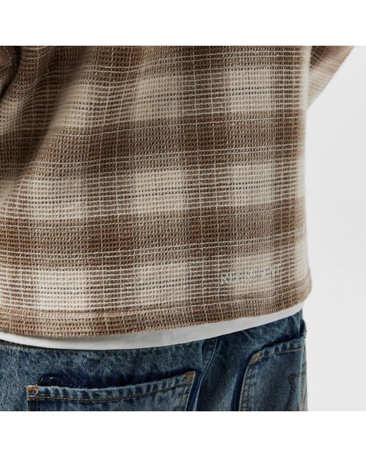 Represent Natural Waffle Flannel Shirt, Textured Fabric for men