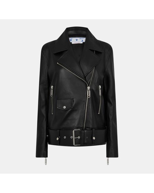 Off-White c/o Virgil Abloh Black Oversized Leather Jacket