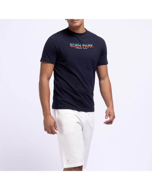 Eden Park Blue T-Shirt With French Flair Screen Print for men