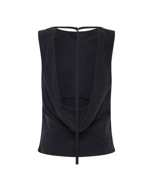 St. Agni Blue Draped Cowl Vest