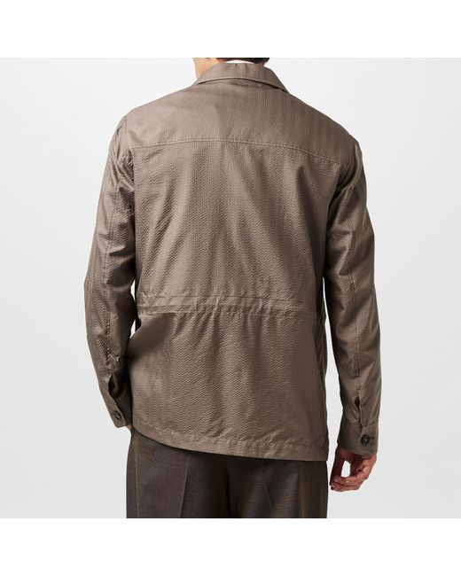 Brioni Brown Seersucker Long Sleeve Blazer for men