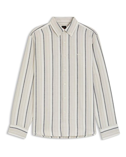 Boss Gray Striped Shirt for men