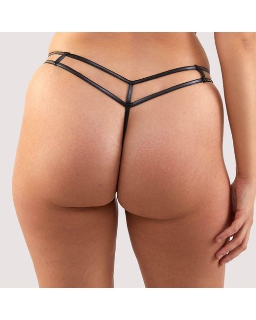 Playful Promises Black Ramona Leatherette Thong