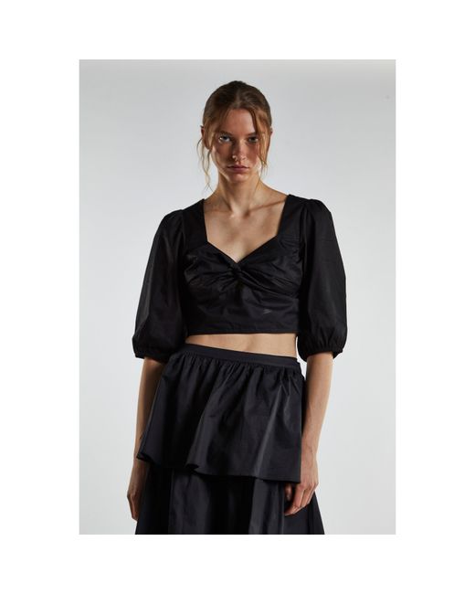Glamorous Black Twist-Front Crop-Top