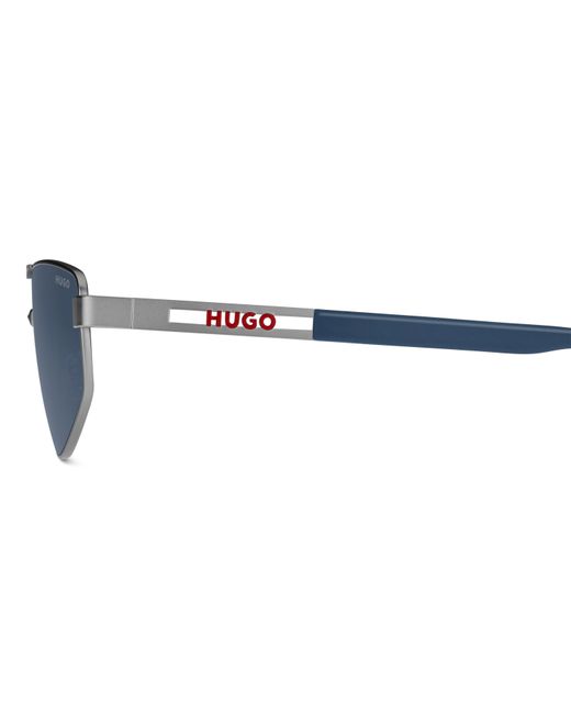 HUGO Blue Rectangular Sun Round Sunglasses for men