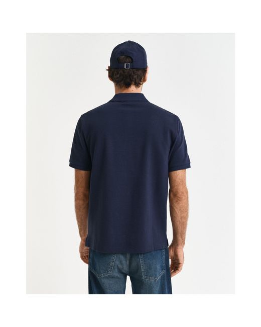 Gant Blue Textured Polo Shirt for men