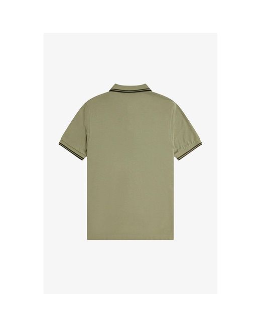 Fred Perry Green Short Sleeve Twin Tipped Polo Shirt for men