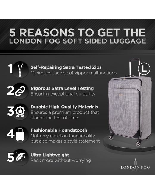 London Fog Multicolor Camberley Soft Shell Suitcase Luggage With Wheels
