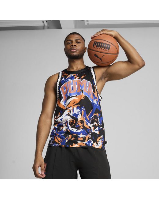 PUMA Blue Performance Basketball Jersey for men