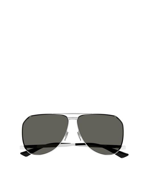 Saint Laurent Gray Sl 690 Dust Aviator Sunglasses for men