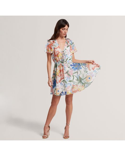 Ted Baker Blue Print Midi Dress