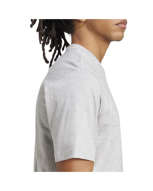 Adidas Gray Essentials Single Jersey Logo T-Shirt for men