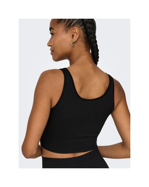 Only Play Black Seamless Training Crop Top