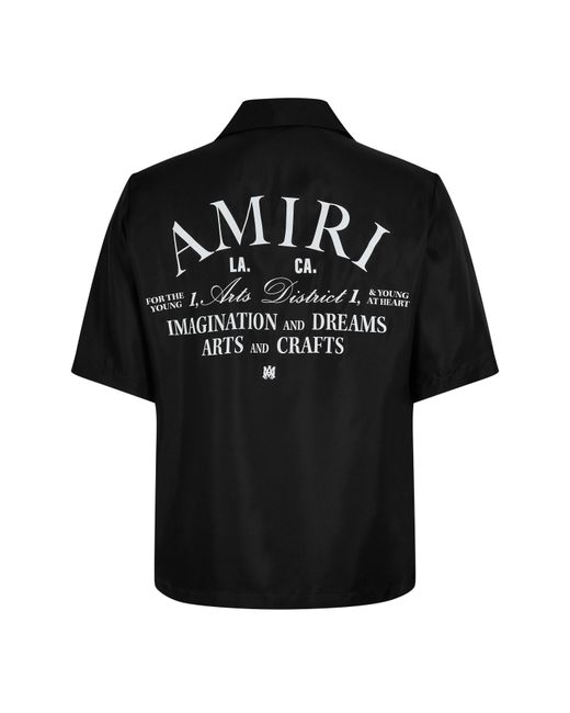 Amiri Black Silk Art District Shirt for men