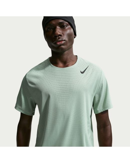 Nike Green Aeroswift Dri-Fit Adv Short-Sleeve Running Top for men