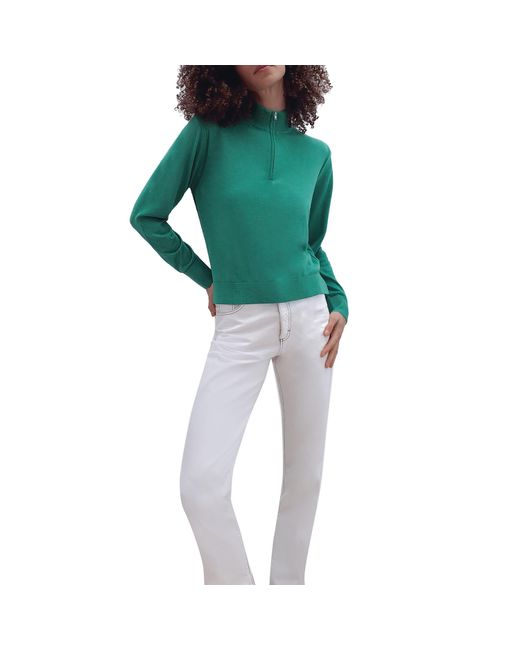 French Connection Green Loxi Half Zipjumper