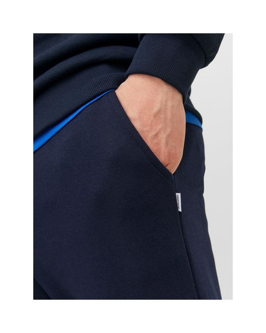 Jack & Jones Blue Bradley Cuffed Jogging Bottoms for men