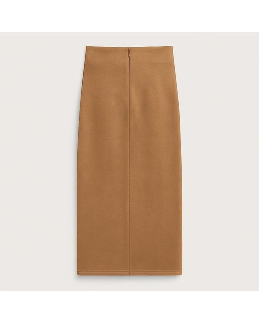 I Saw It First Natural Faux Suede Knot Detail Midi Skirt