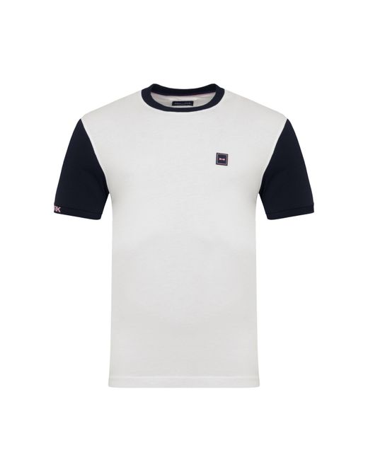 Eden Park White Colour-Block T-Shirt for men