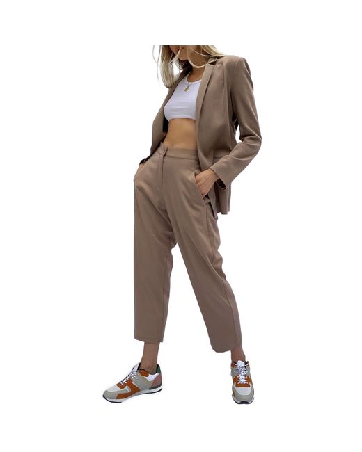 French Connection Brown Rosanna Cupro Pleat Front Trousers