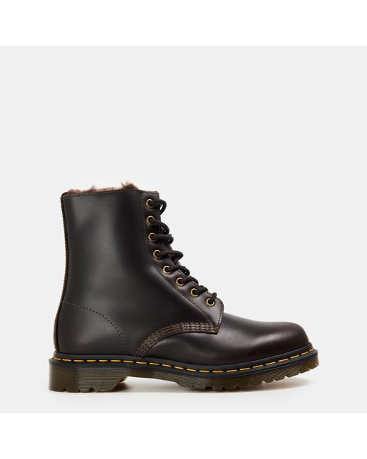 Dr. Martens Black 1460 Serena Faux Fur Lined Boots