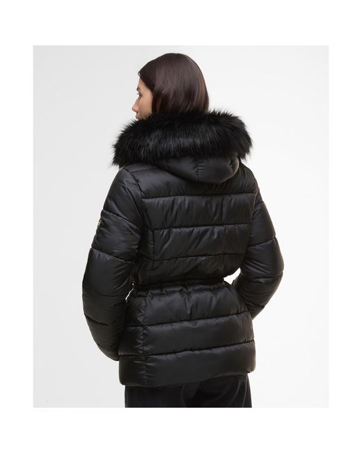 Barbour Black Cher Detachable Hood Long Sleeve Medium Puffer Jacket