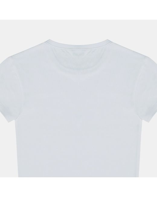 Jack Wills Blue Graphic Cotton Short Sleeve Crew Neck Print Crop Top