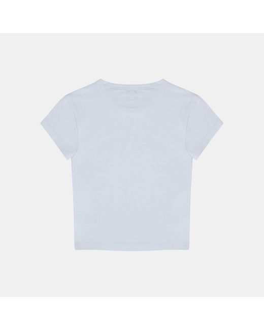 Jack Wills Blue Graphic Cotton Short Sleeve Crew Neck Print Crop Top