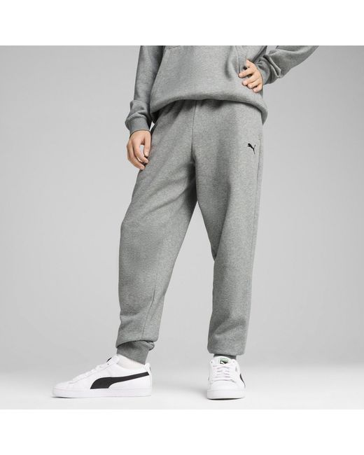PUMA Gray Small Logo Cuffed Joggers for men