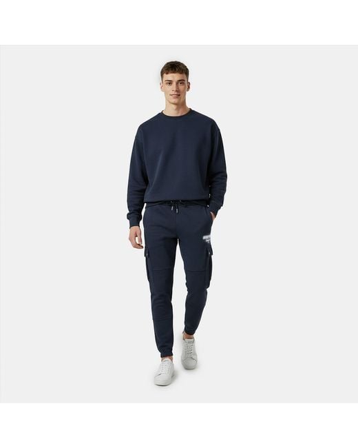Jack Wills Blue Script Cargo Cotton Ribbed Cuffs Joggers for men