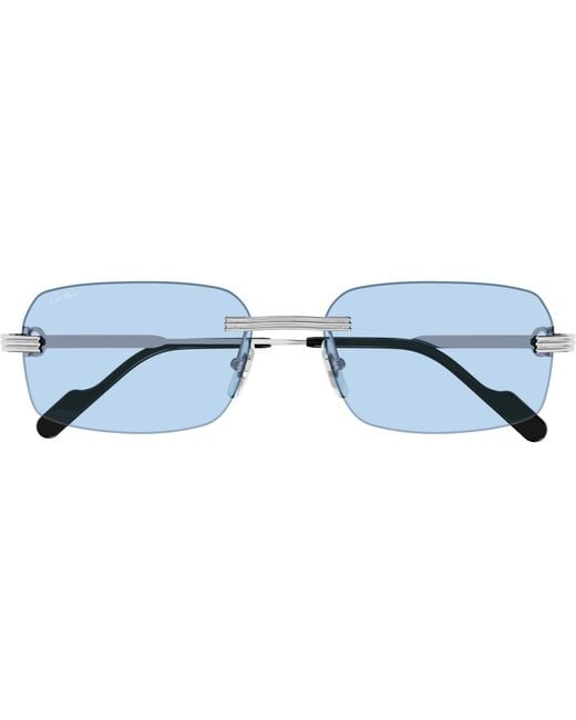 Cartier Blue Ct0271S Rectangular Sunglasses for men