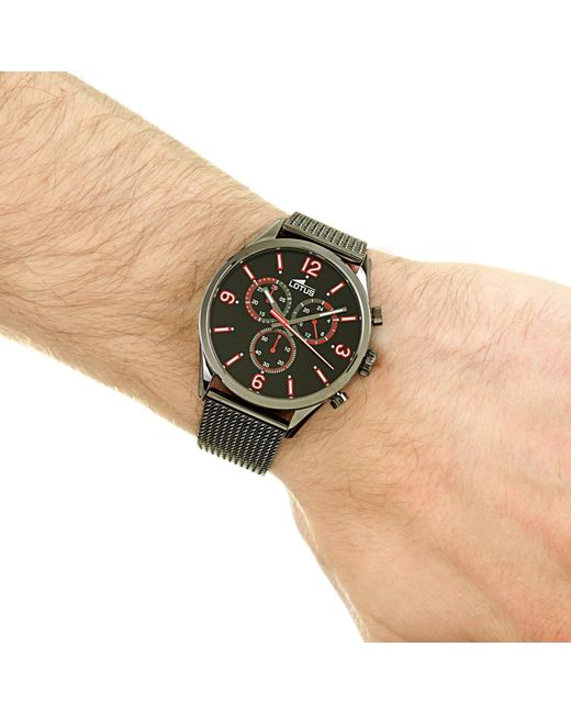 Lotus Black Stainless Steel Sports Analogue Quartz Watch for men