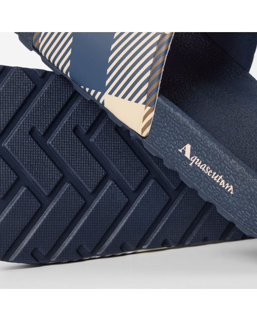 Aquascutum Blue Macro Sliders for men